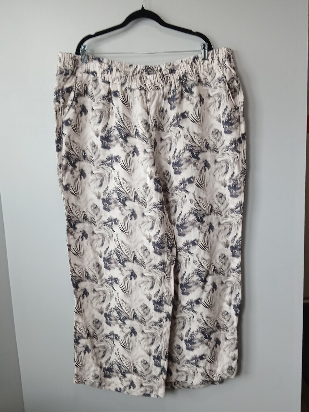 Lane Bryant Linen Blend Wide Leg Pants Women 22/24 Casual Resortwear